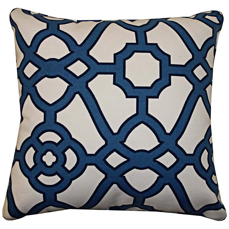 Image 1 Octagon Blue 20 inch Square Decorative Indoor-Outdoor Pillow