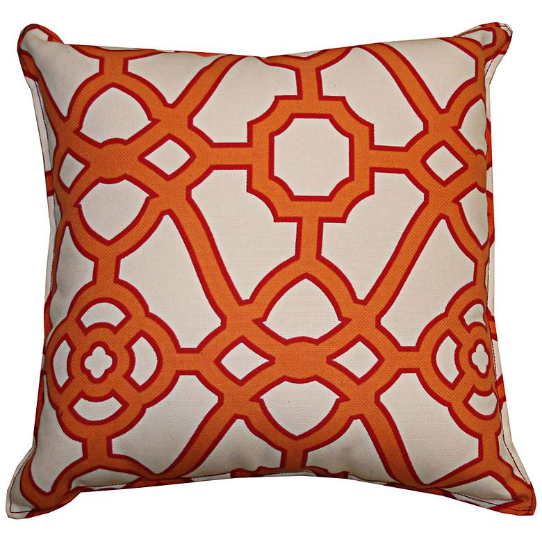 Image 1 Octagon Orange 20 inch Square Decorative Indoor-Outdoor Pillow