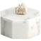 Octagonal 7" Wide White Marble Decorative Box