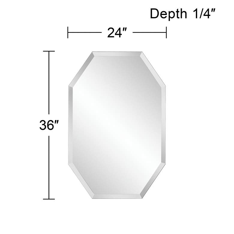 Image 5 Octagonal Frameless 24 inch x 36 inch Beveled Wall Mirror more views