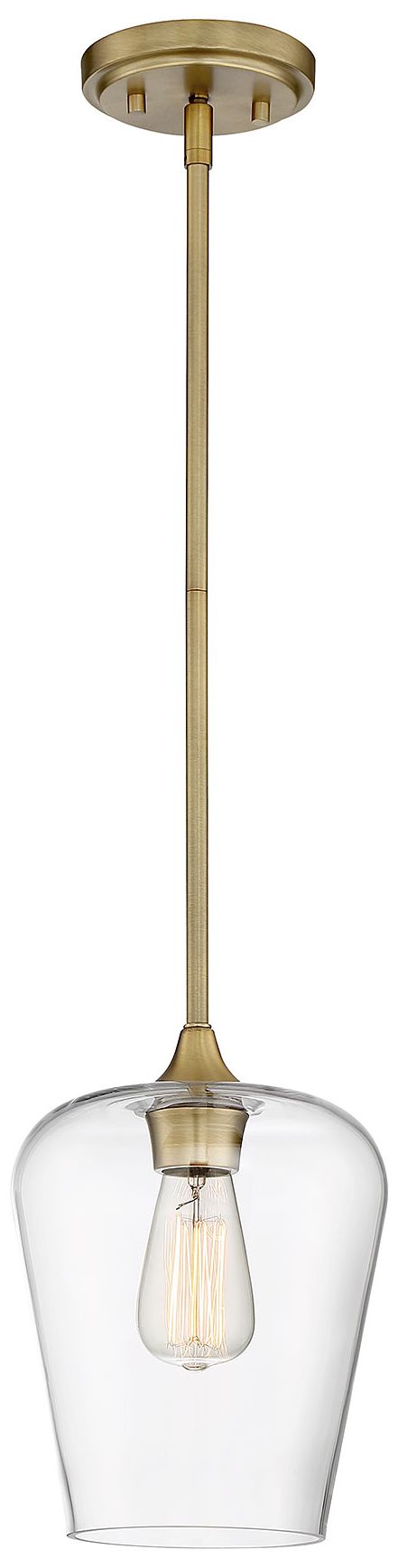 Image 3 Octave 1-Light Pendant in Warm Brass more views