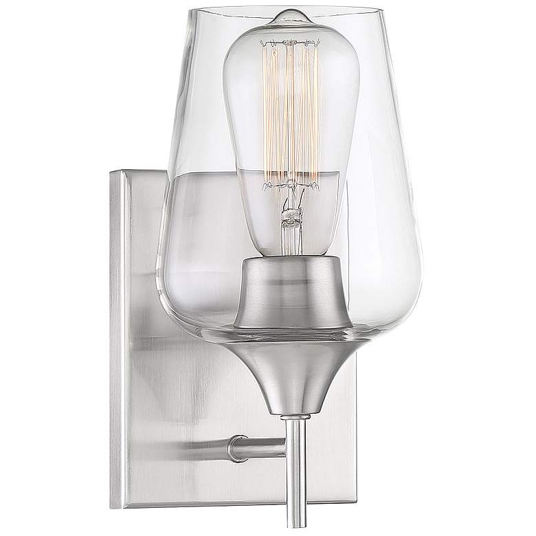 Image 1 Octave 1-Light Wall Sconce in Satin Nickel