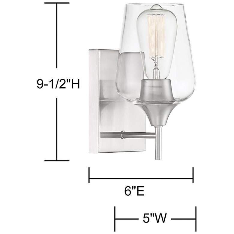 Image 6 Octave 1-Light Wall Sconce in Satin Nickel more views