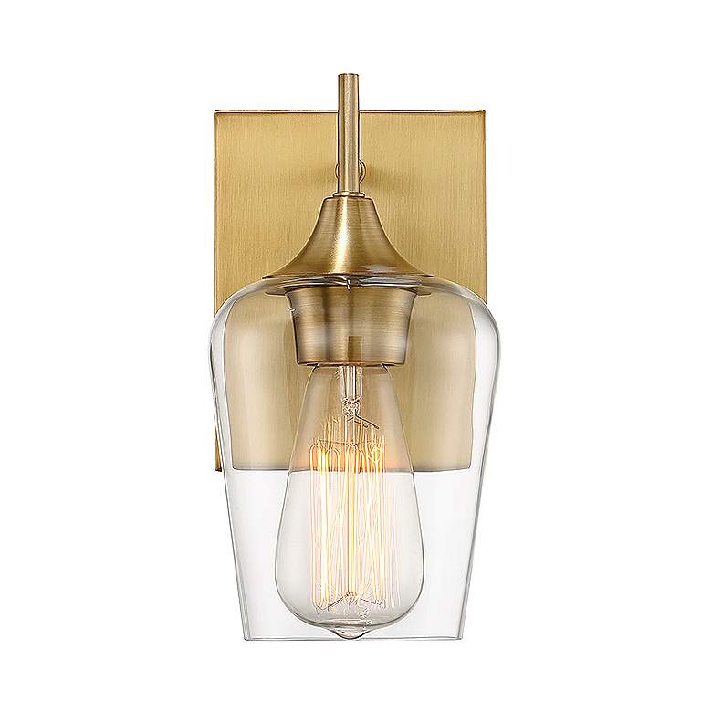 Image 1 Octave 1-Light Wall Sconce in Warm Brass