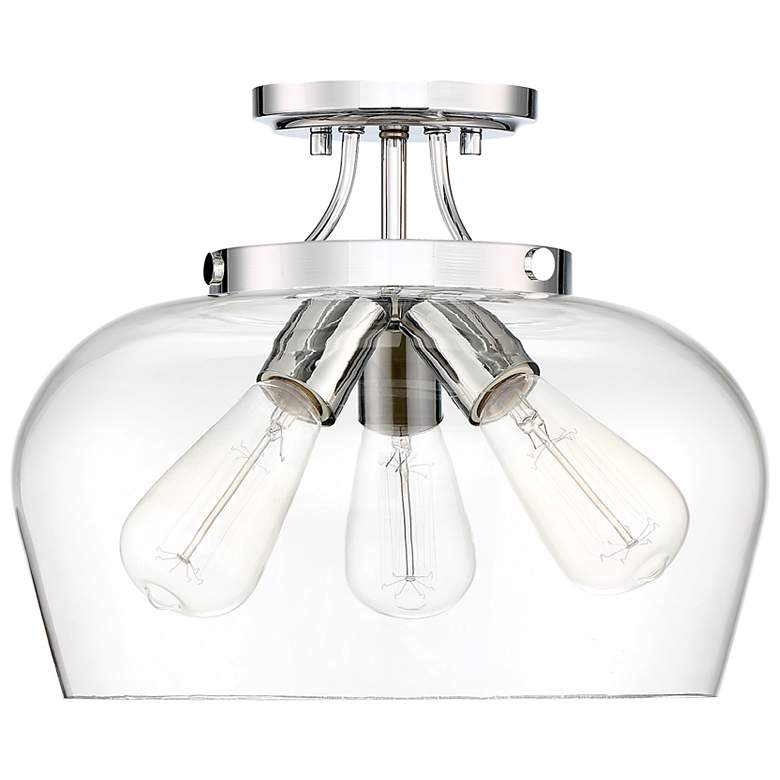 Image 2 Octave 13" Wide Polished Chrome 3-Light Ceiling Light more views