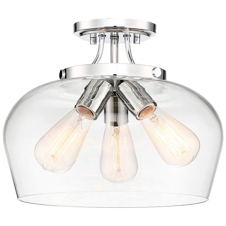 Image 3 Octave 13" Wide Polished Chrome 3-Light Ceiling Light more views