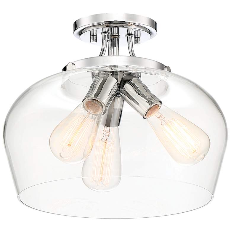 Image 5 Octave 13" Wide Polished Chrome 3-Light Ceiling Light more views