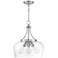 Octave 15" Wide Satin Nickel 3-Light Pendant w/ Clear Glass