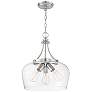 2_Octave 15" Wide Satin Nickel 3-Light Pendant w/ Clear Glass more views