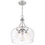 3_Octave 15" Wide Satin Nickel 3-Light Pendant w/ Clear Glass more views