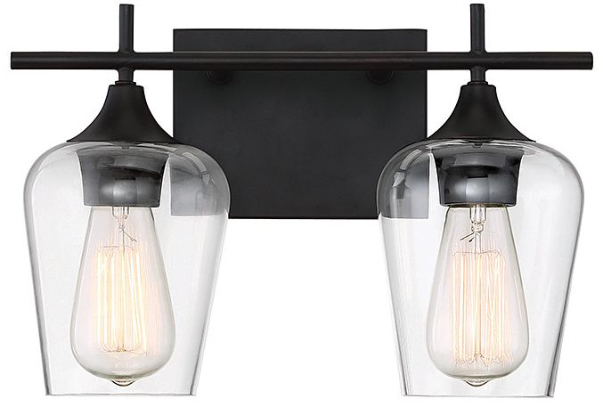 Octave 2-Light Bathroom Vanity Light in English Bronze