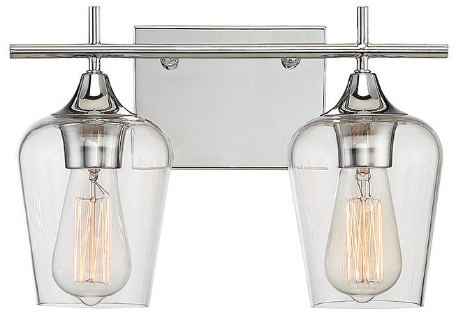 Octave 2-Light Bathroom Vanity Light in Polished Chrome