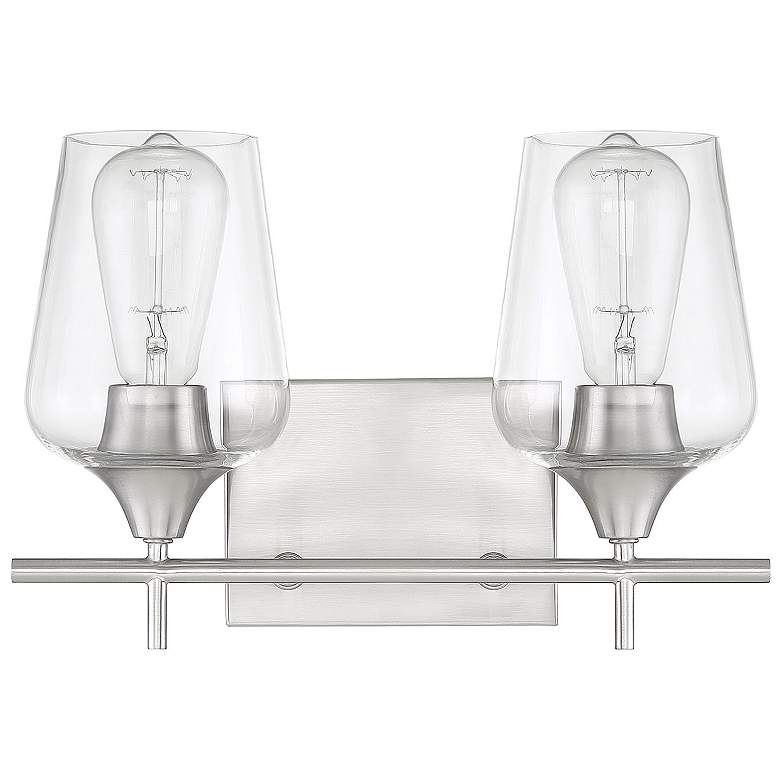 Image 2 Octave 2-Light Bathroom Vanity Light in Satin Nickel more views