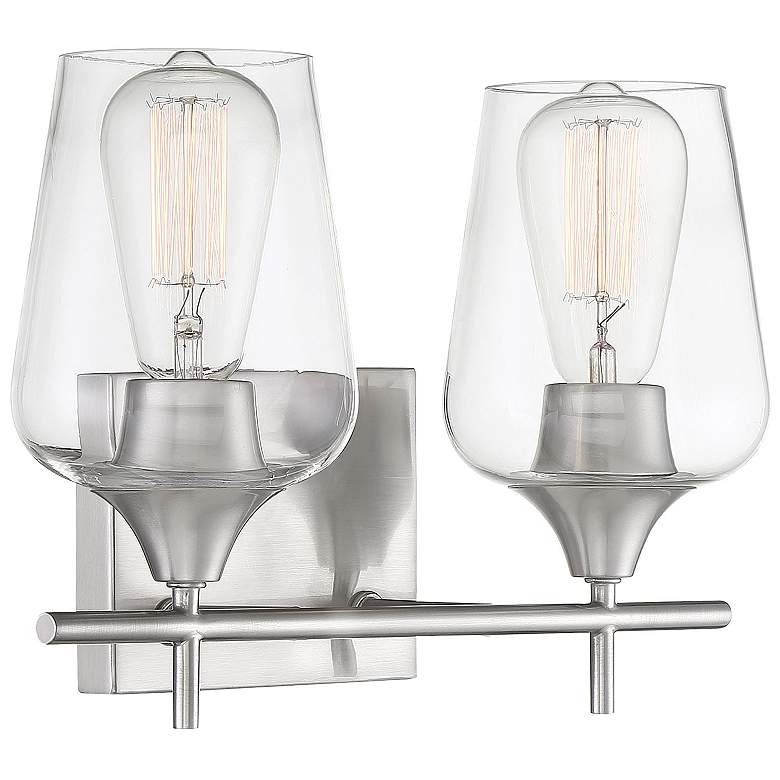 Image 4 Octave 2-Light Bathroom Vanity Light in Satin Nickel more views