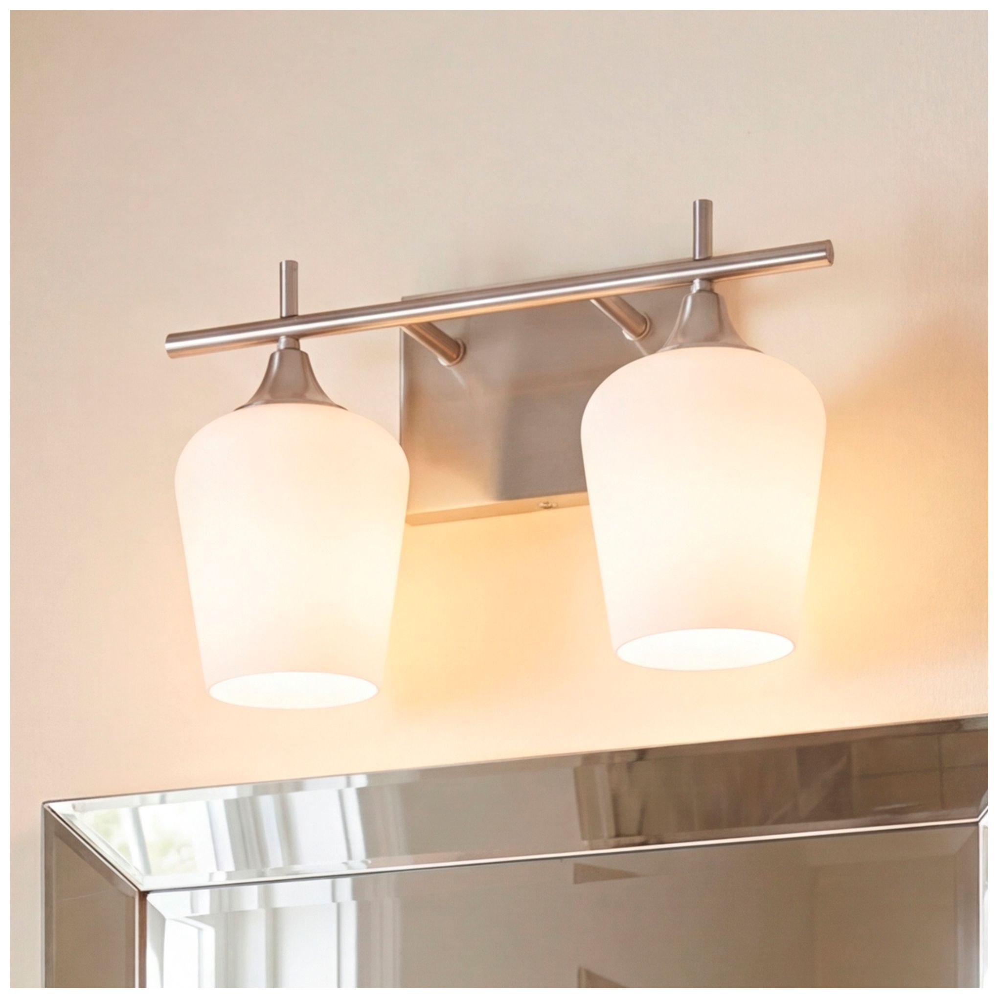 Image 2 Octave 2-Light Bathroom Vanity Light in Satin Nickel more views