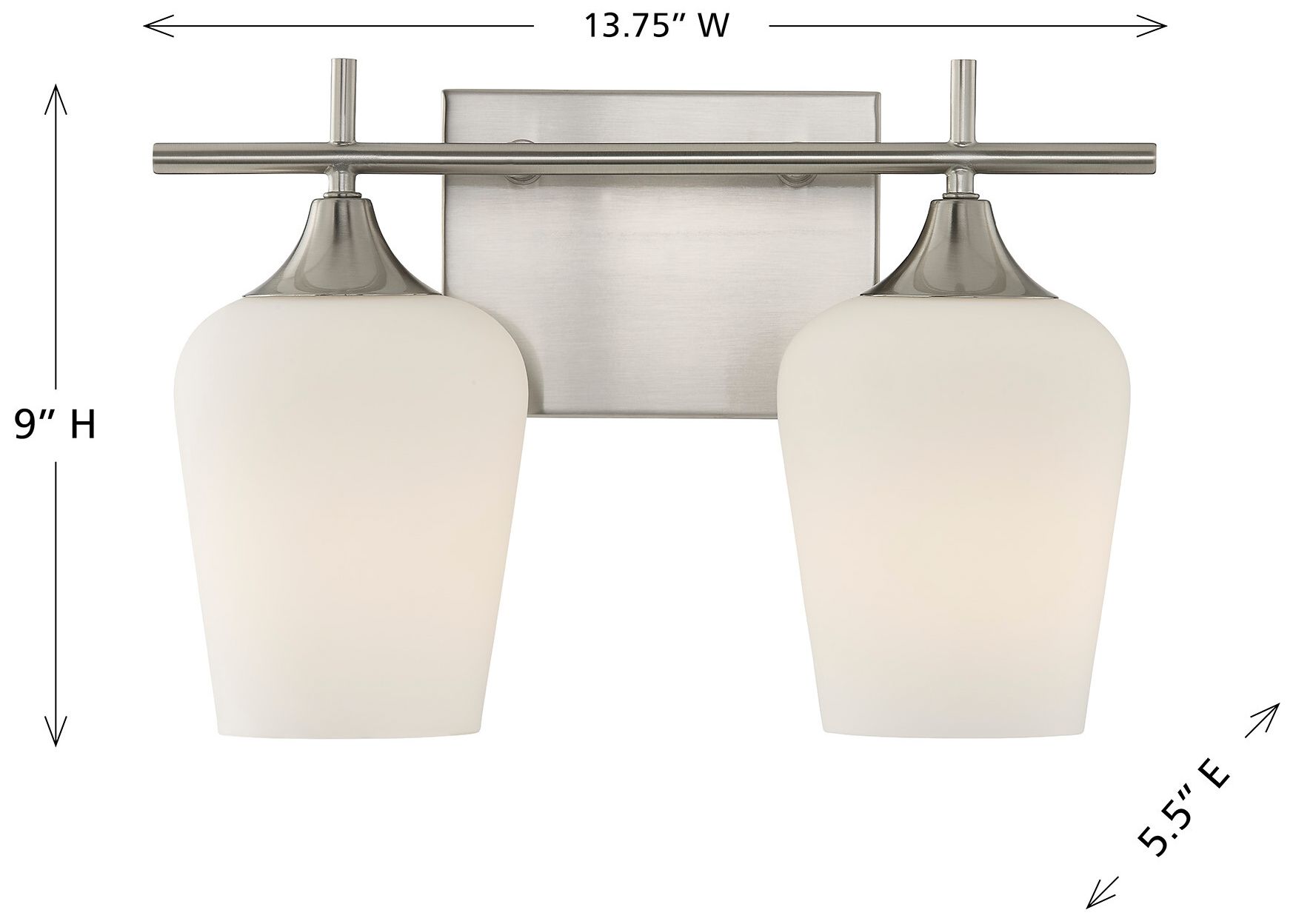 Octave 2-Light Bathroom Vanity Light in Satin Nickel