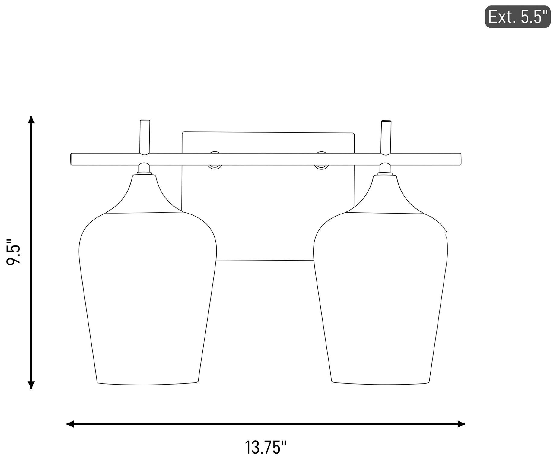 Octave 2-Light Bathroom Vanity Light in Satin Nickel
