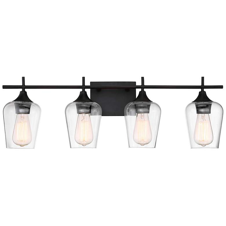 Image 1 Octave 28 3/4" Wide English Bronze 4-Light Bath Light