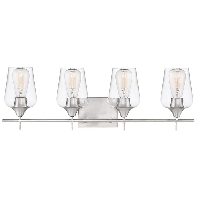 Image 1 Octave 28 3/4" Wide Satin Nickel 4-Light Vanity Bath Light