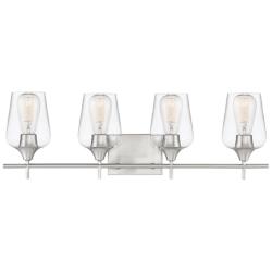 Octave 28 3/4" Wide Satin Nickel 4-Light Vanity Bath Light