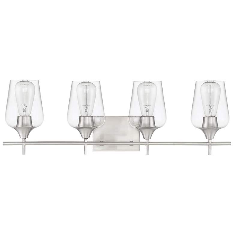 Image 2 Octave 28 3/4" Wide Satin Nickel 4-Light Vanity Bath Light more views