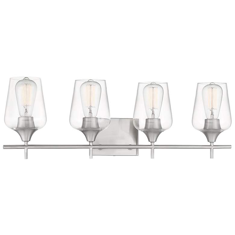 Image 3 Octave 28 3/4" Wide Satin Nickel 4-Light Vanity Bath Light more views