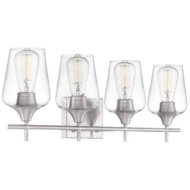 Image 4 Octave 28 3/4" Wide Satin Nickel 4-Light Vanity Bath Light more views