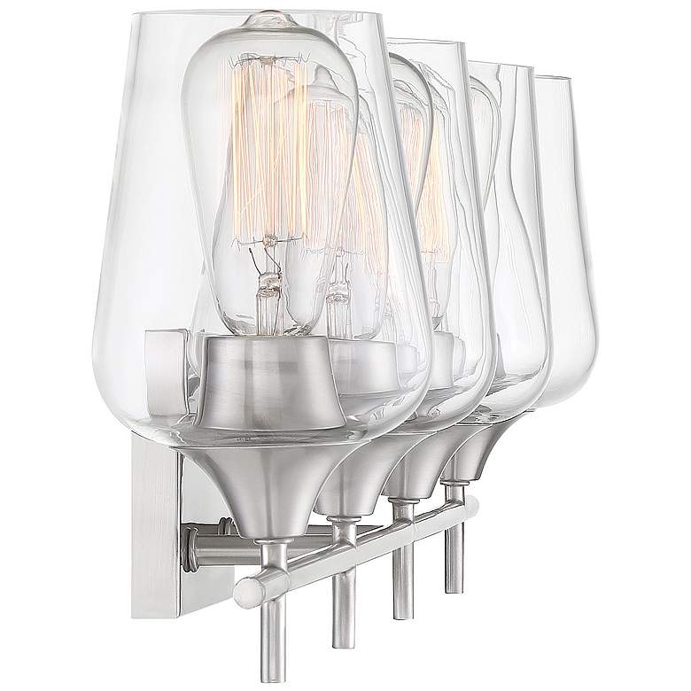 Image 5 Octave 28 3/4" Wide Satin Nickel 4-Light Vanity Bath Light more views
