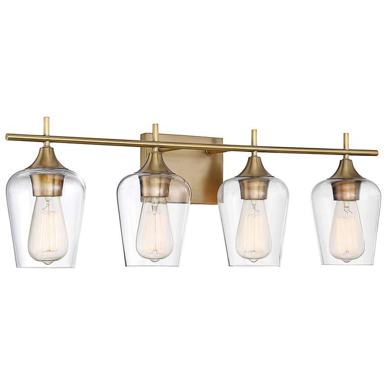 Image 3 Octave 28 3/4" Wide Warm Brass 4-Light Vanity Bath Light more views