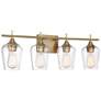 3_Octave 28 3/4" Wide Warm Brass 4-Light Vanity Bath Light more views