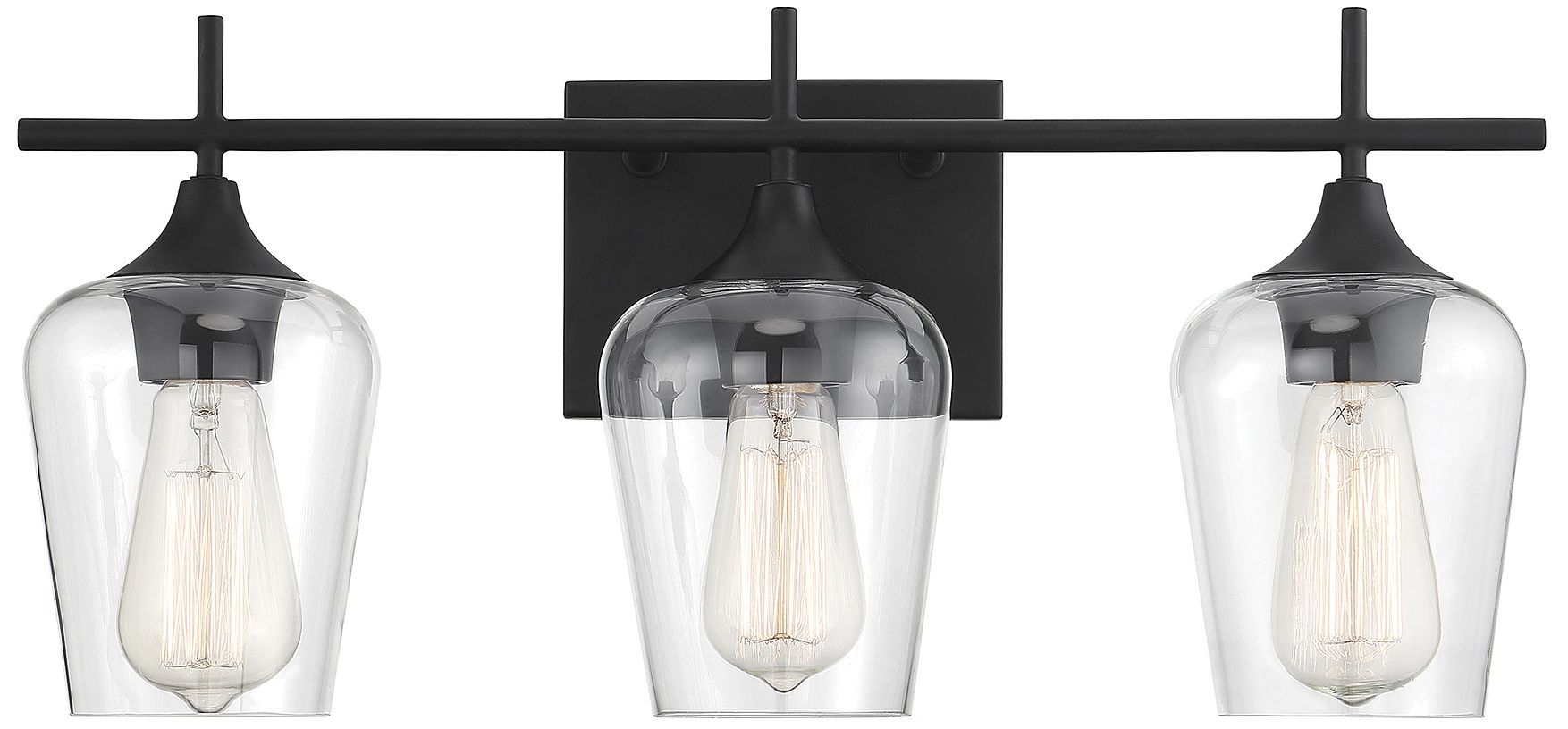 Octave 3-Light Bathroom Vanity Light in Black