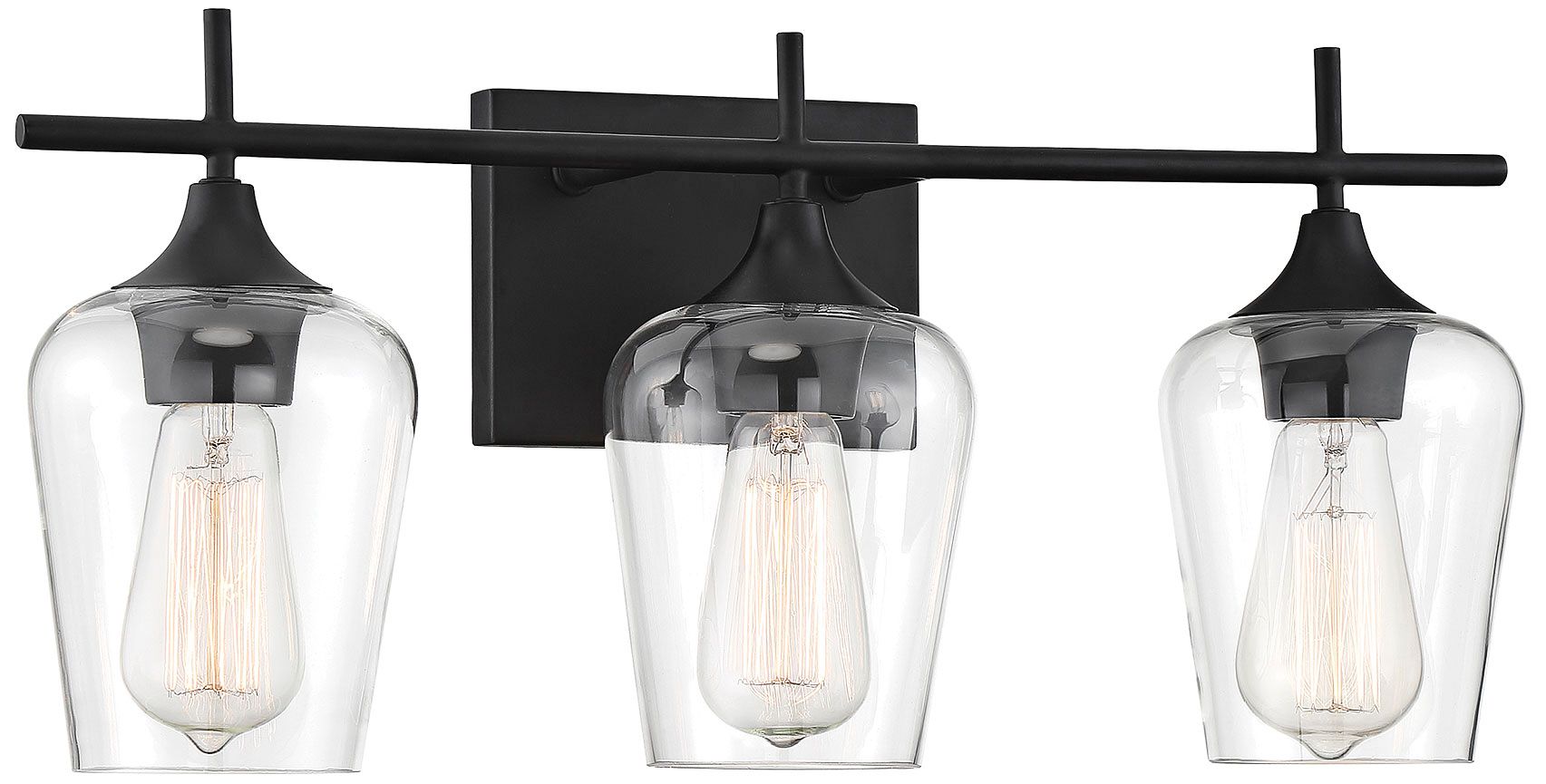 Image 4 Octave 3-Light Bathroom Vanity Light in Black more views