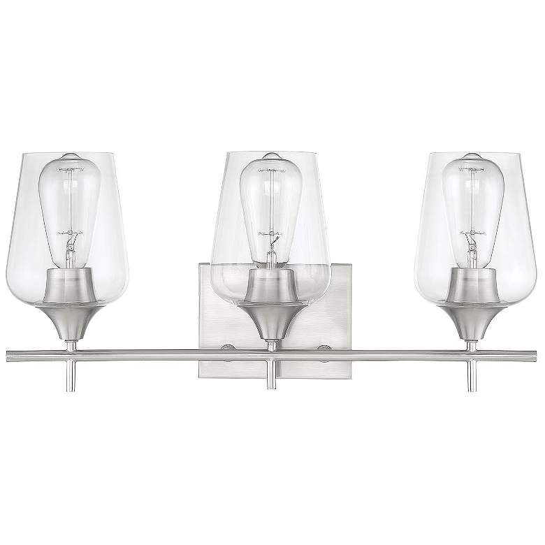 Image 2 Octave 3-Light Bathroom Vanity Light in Satin Nickel more views