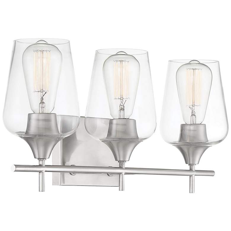 Image 4 Octave 3-Light Bathroom Vanity Light in Satin Nickel more views