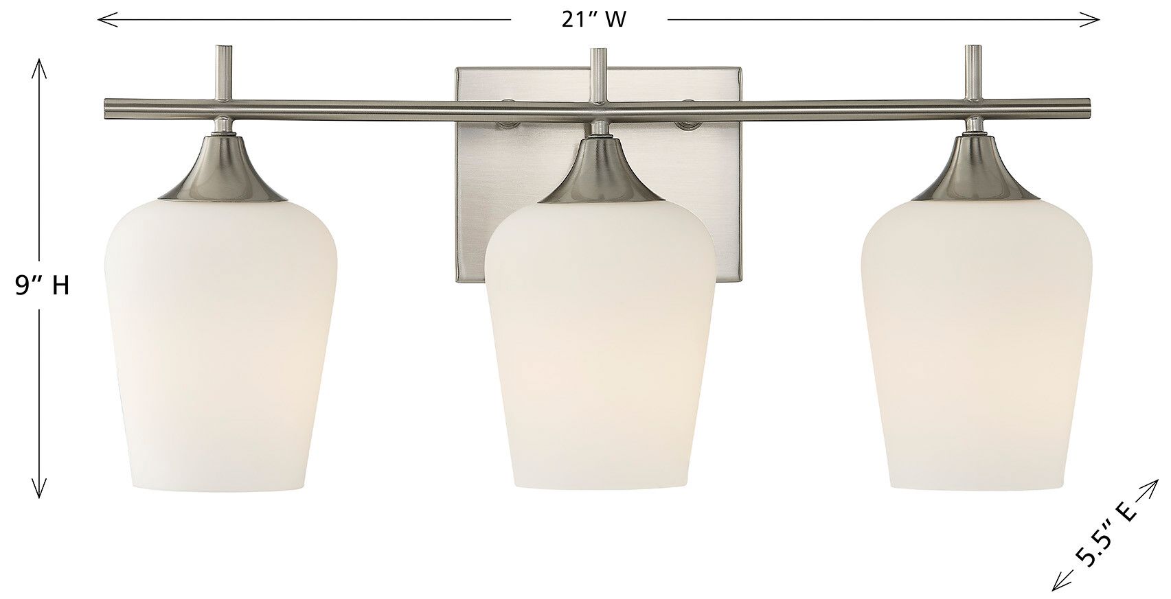 Octave 3-Light Bathroom Vanity Light in Satin Nickel