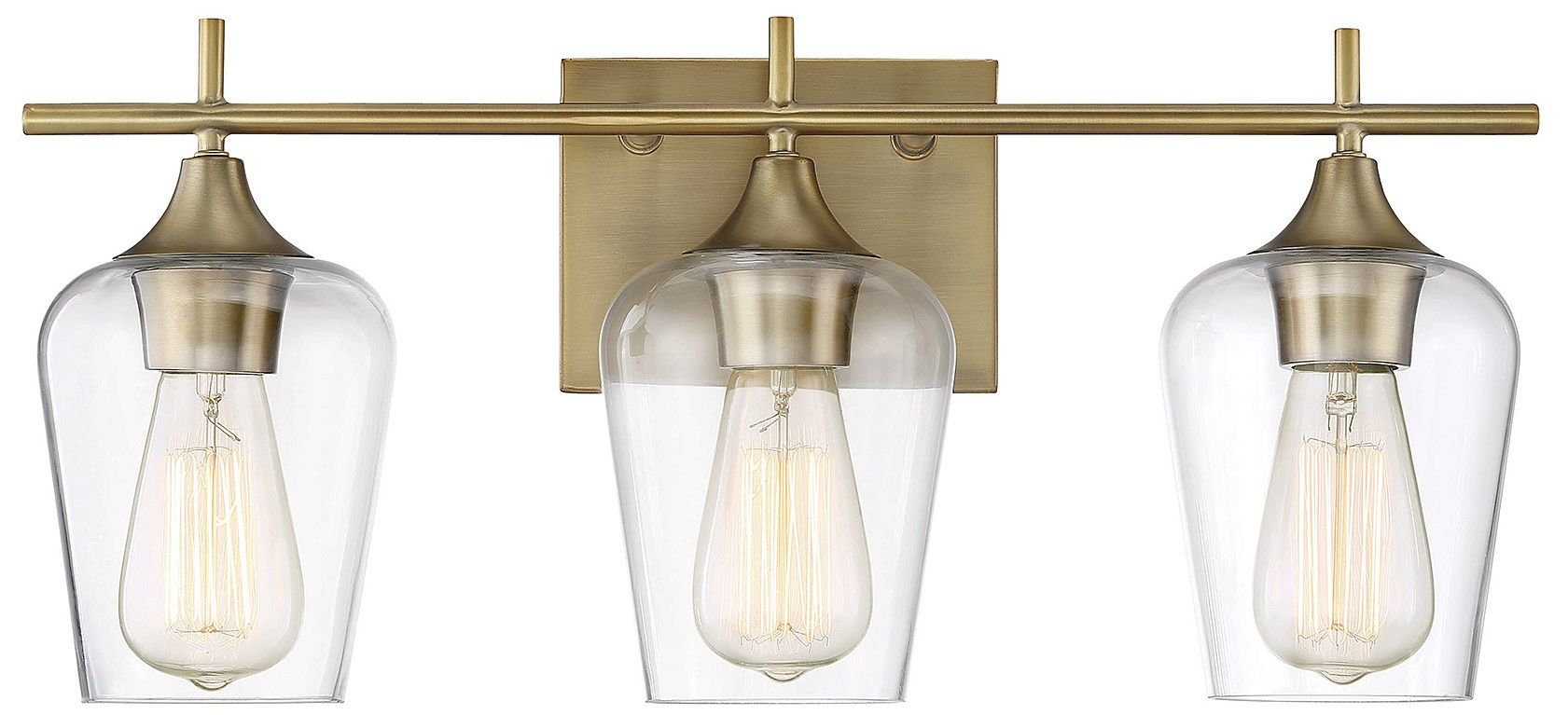 Octave 3-Light Bathroom Vanity Light in Warm Brass