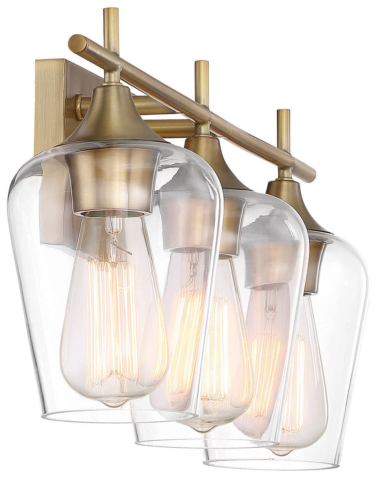 Image 6 Octave 3-Light Bathroom Vanity Light in Warm Brass more views