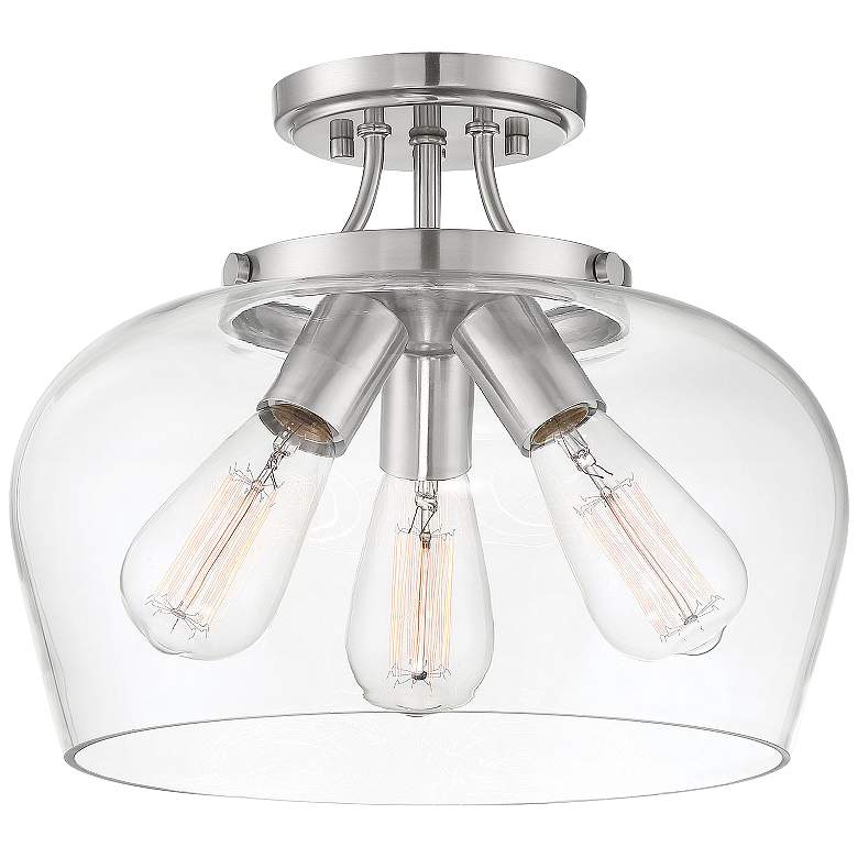 Image 1 Octave 3-Light Ceiling Light in Satin Nickel