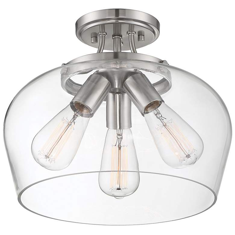 Image 3 Octave 3-Light Ceiling Light in Satin Nickel more views