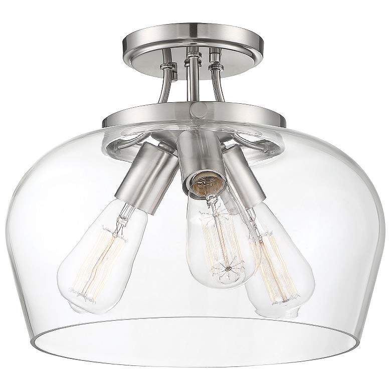 Image 4 Octave 3-Light Ceiling Light in Satin Nickel more views