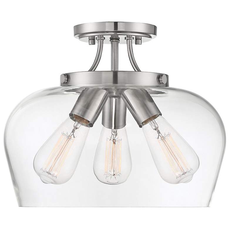 Image 5 Octave 3-Light Ceiling Light in Satin Nickel more views