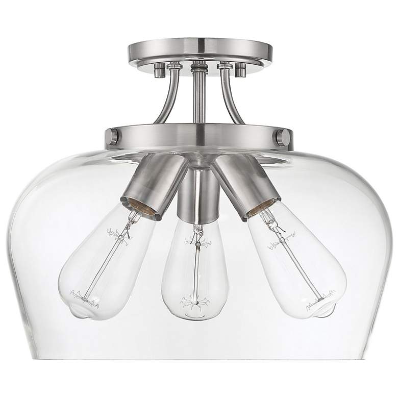 Image 6 Octave 3-Light Ceiling Light in Satin Nickel more views