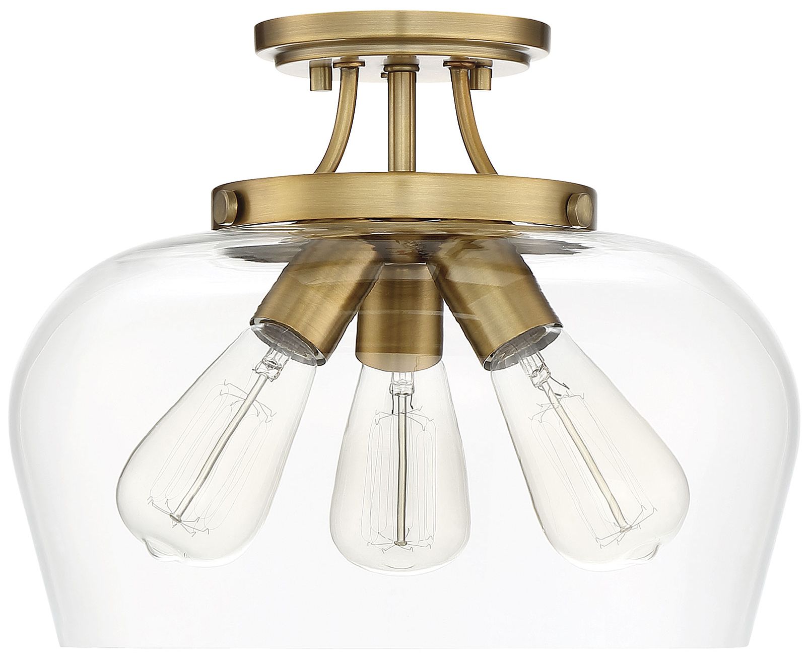 Image 2 Octave 3-Light Ceiling Light in Warm Brass more views