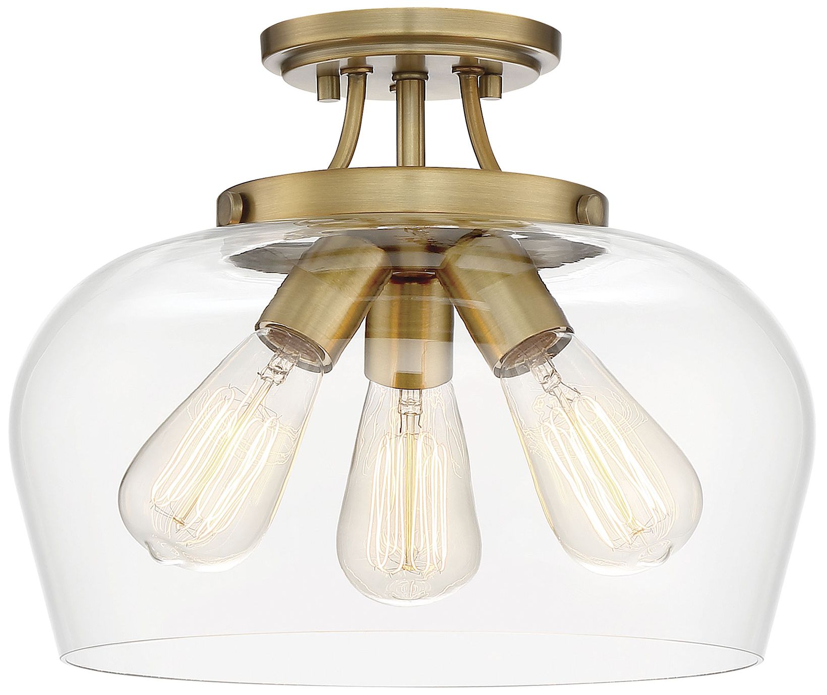 Image 3 Octave 3-Light Ceiling Light in Warm Brass more views