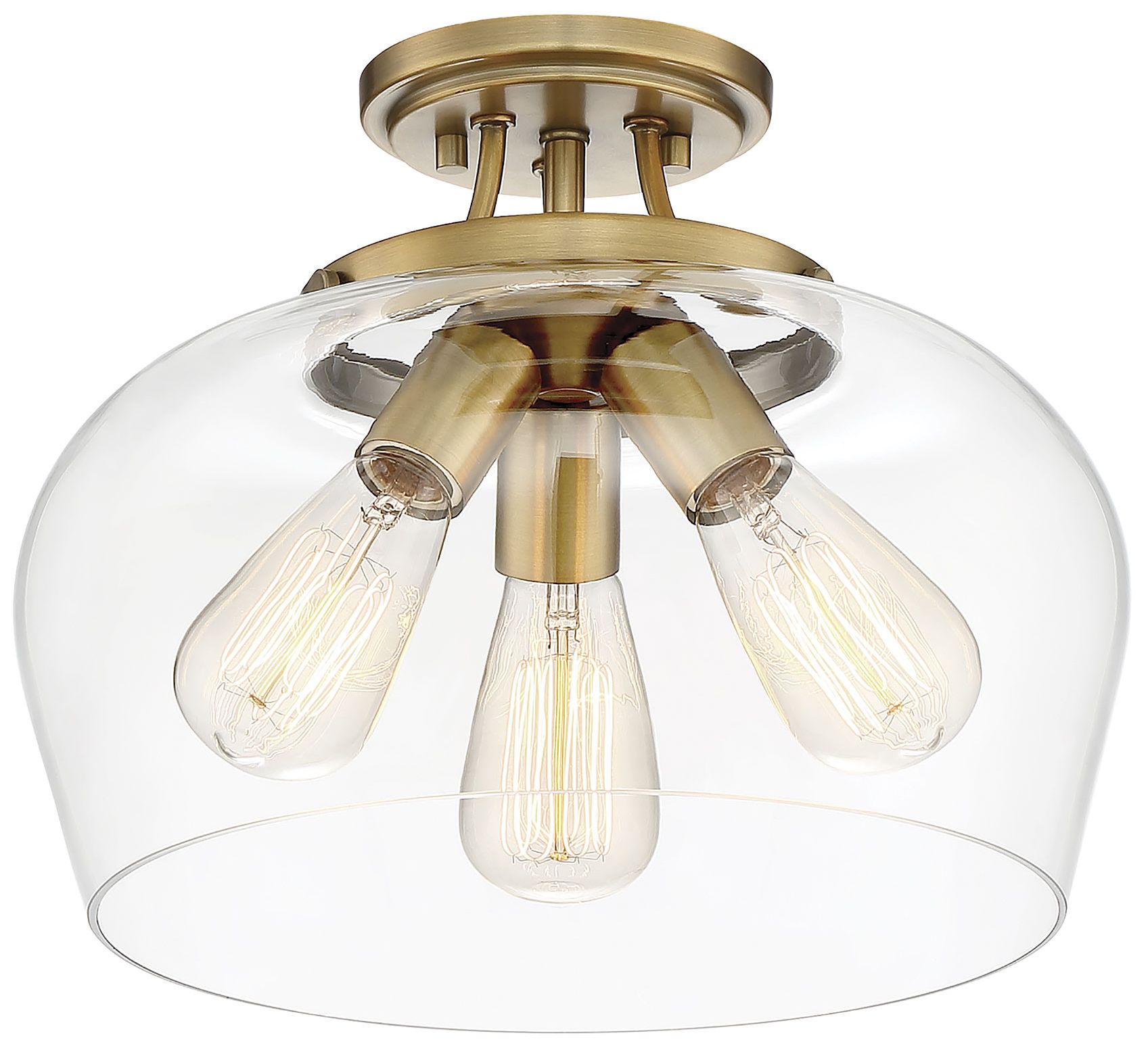 Image 4 Octave 3-Light Ceiling Light in Warm Brass more views