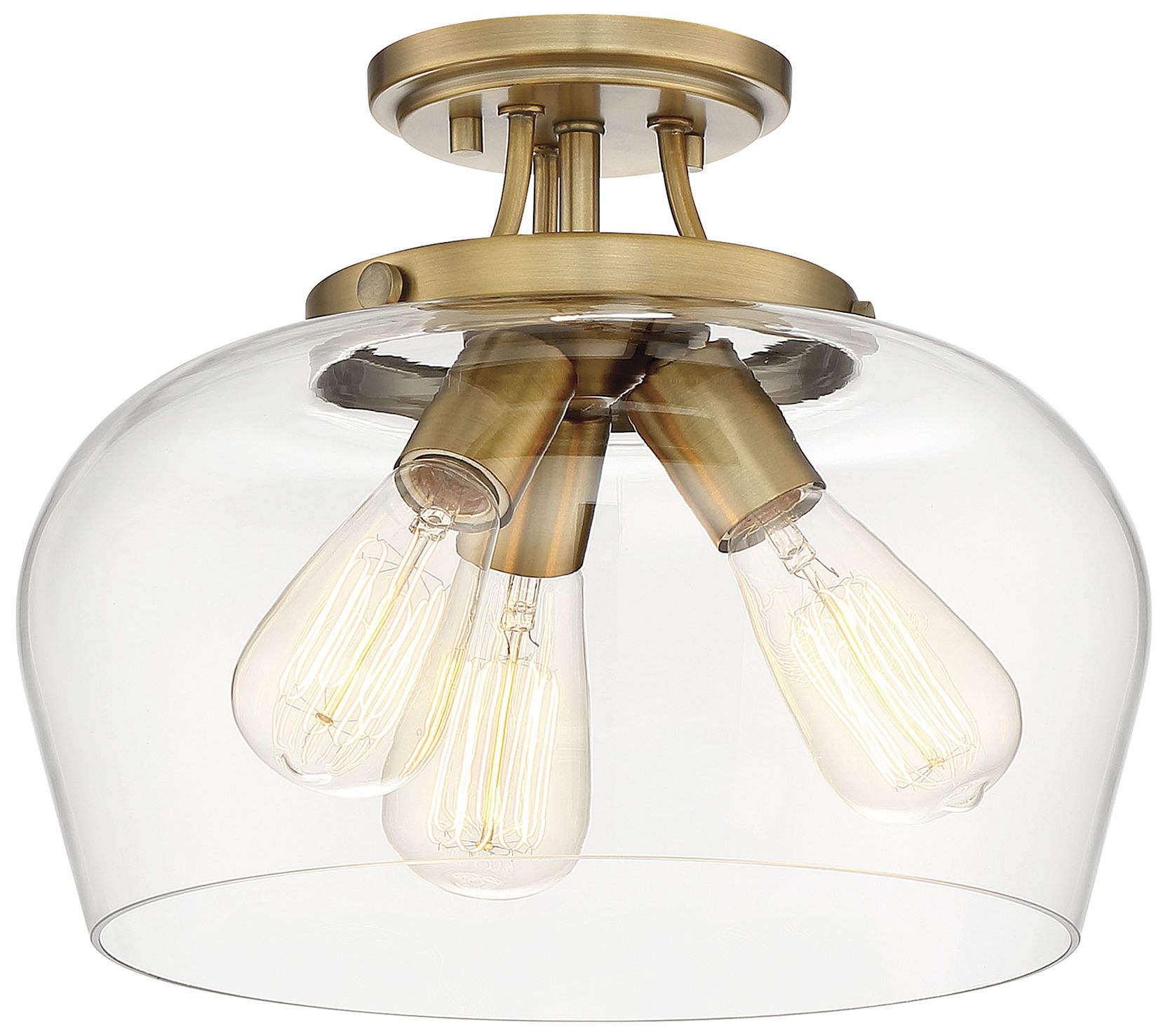 Image 5 Octave 3-Light Ceiling Light in Warm Brass more views