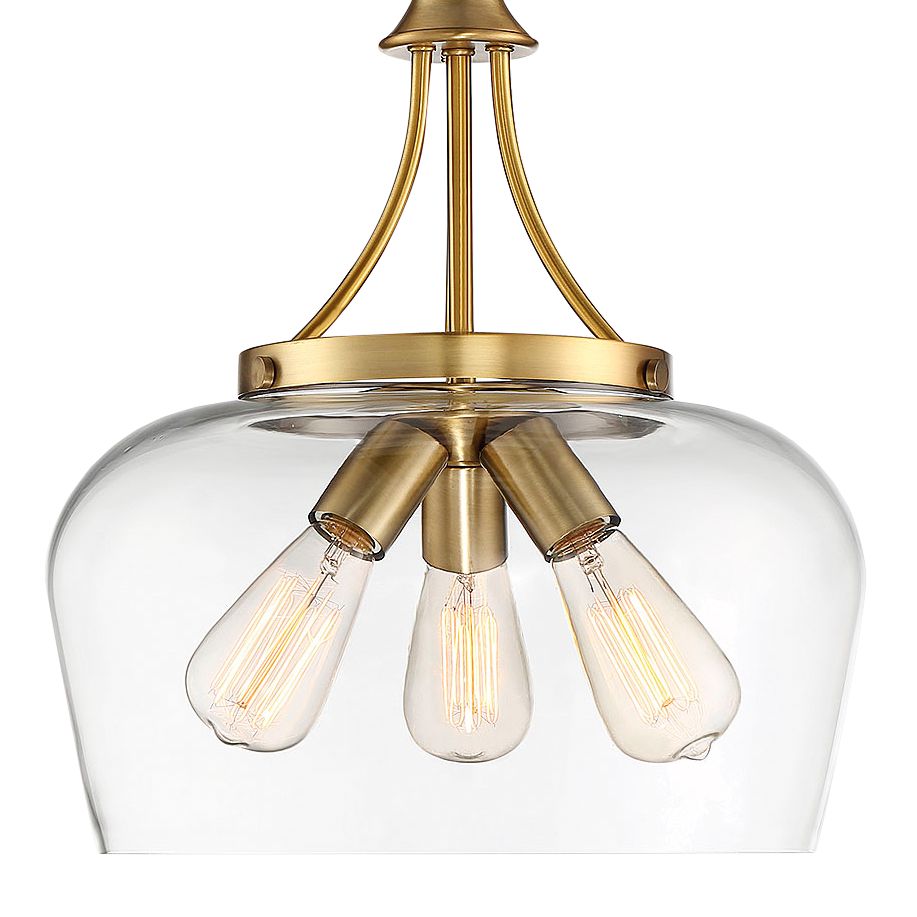 Image 2 Octave 3-Light Pendant in Warm Brass more views