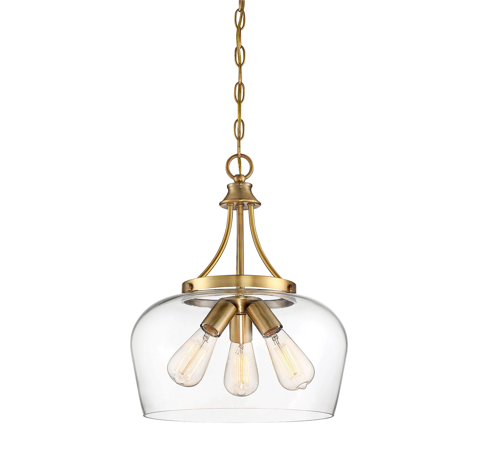 Image 4 Octave 3-Light Pendant in Warm Brass more views