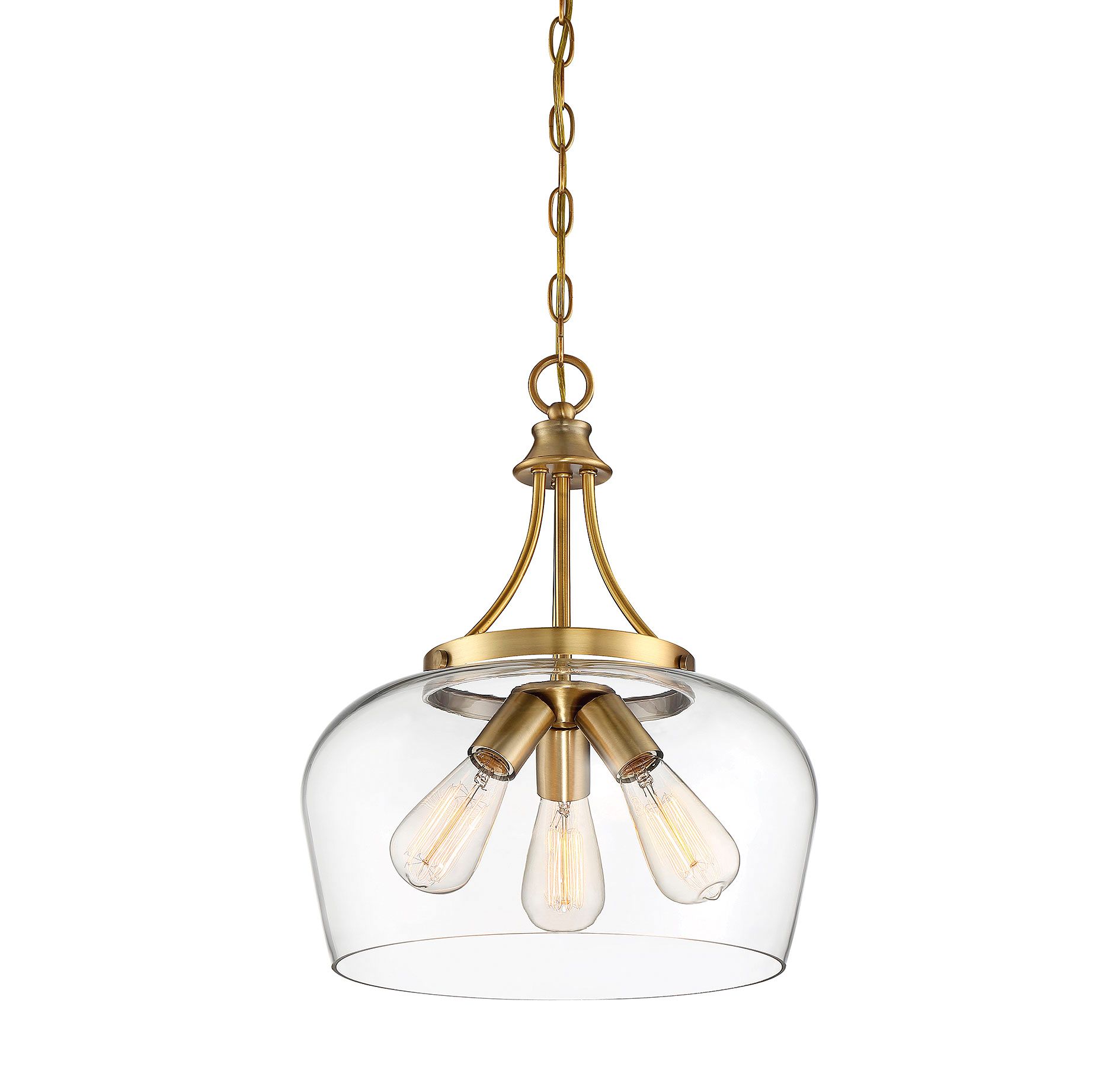 Image 5 Octave 3-Light Pendant in Warm Brass more views