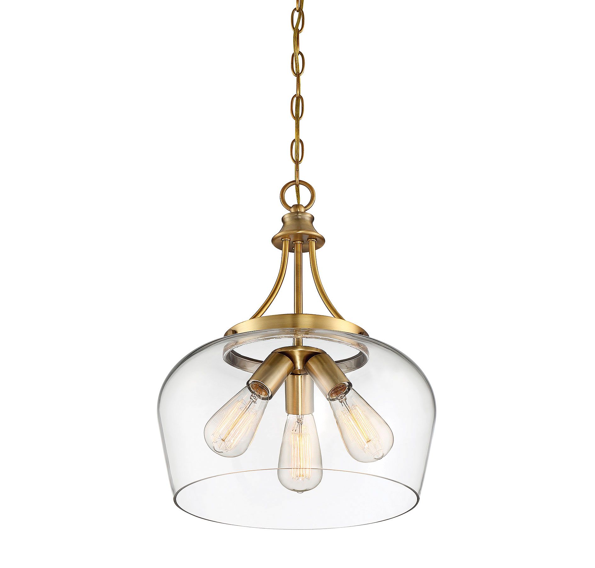 Image 6 Octave 3-Light Pendant in Warm Brass more views